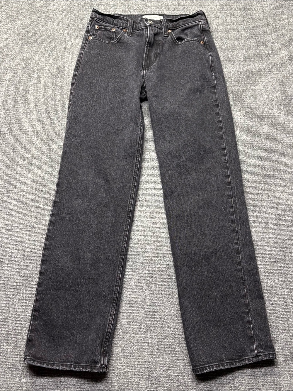 Abercrombie Fitch Jeans Womens 24/00R Black The Baggy Low Rise Denim (27x30)